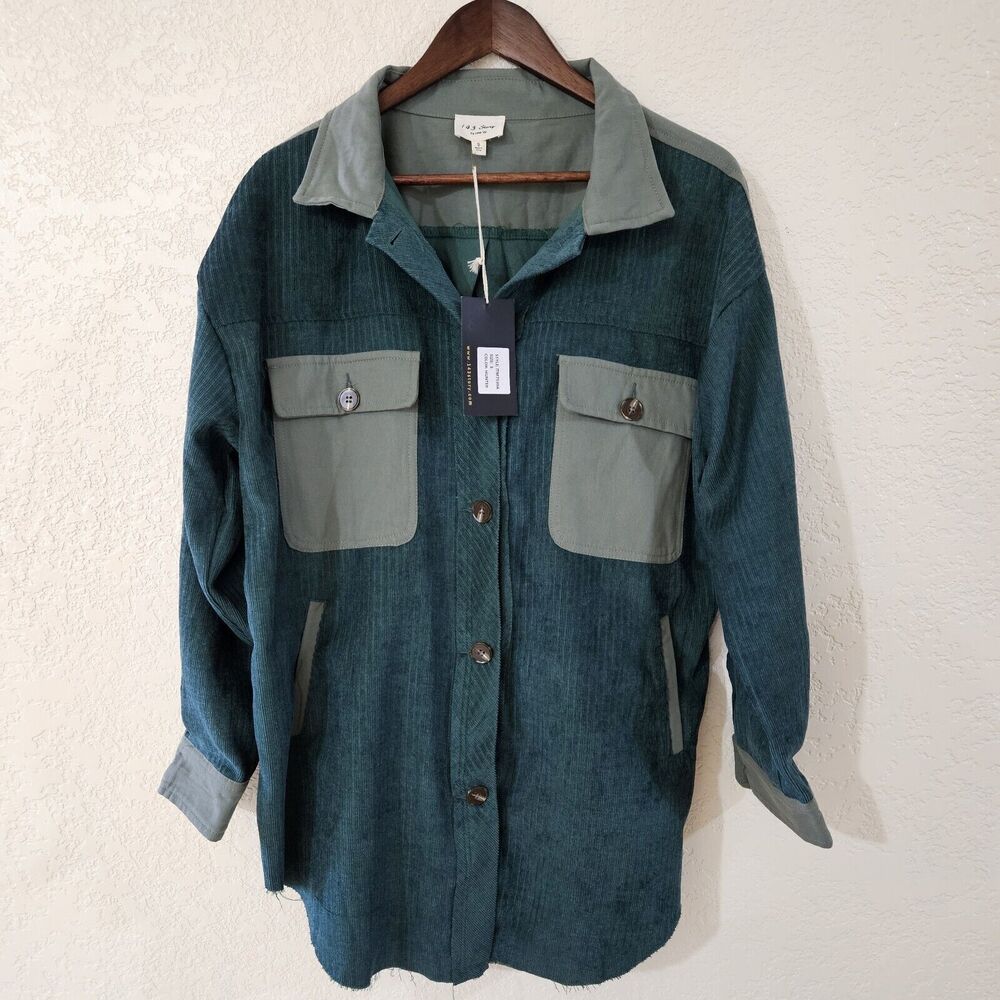 143 Story Hunter Contrast Corduroy Oversized Jacket Shacket Size Small